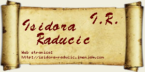 Isidora Radučić vizit kartica